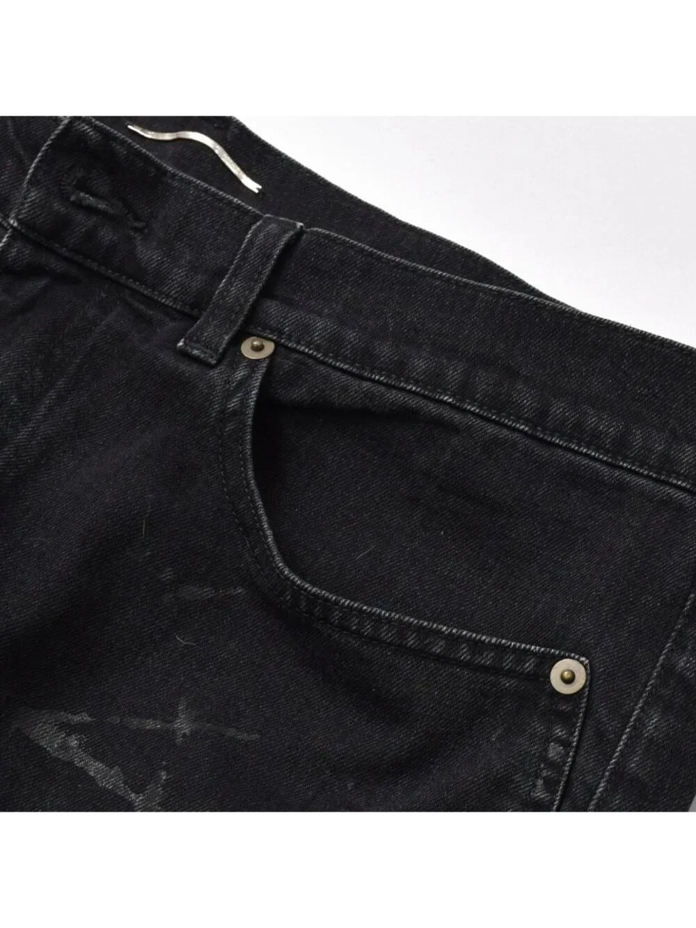 Saint Laurent Paris Skinny Denim Pants Cotton Black
